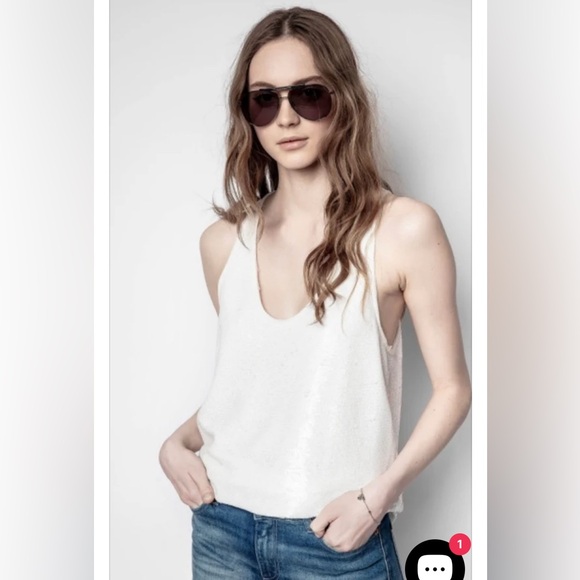 Zadig & Voltaire white sequin tank - Picture 3 of 11